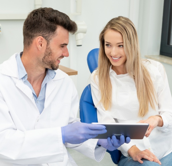 Dentist with patient